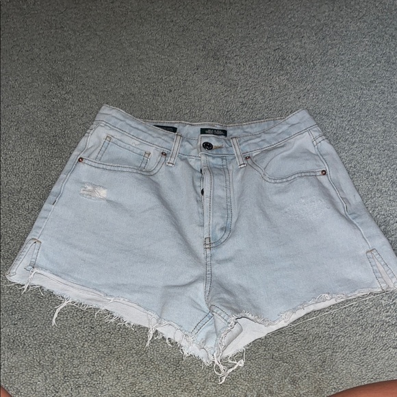 wild fable Pants - wild fable Light Wash Super High-rise Cutoff Frayed Denim Shorts